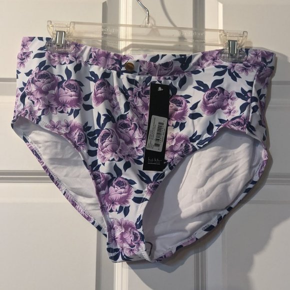 Nicole Miller High Waisted Floral Swim Bottom - Picture 4 of 6